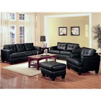 Samuel Collection Leather Lounge Seating (Black)